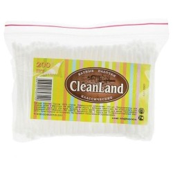 Ватные палочки, CleanLand (Клин Лэнд) №200 пакет полиэтиленовый